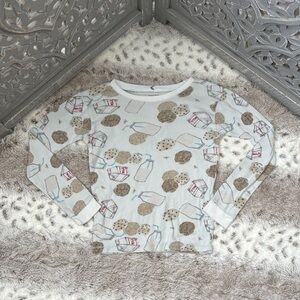 Burt’s Bees Kids cookies and milk long sleeve top boys size 6 preppy loungewear
